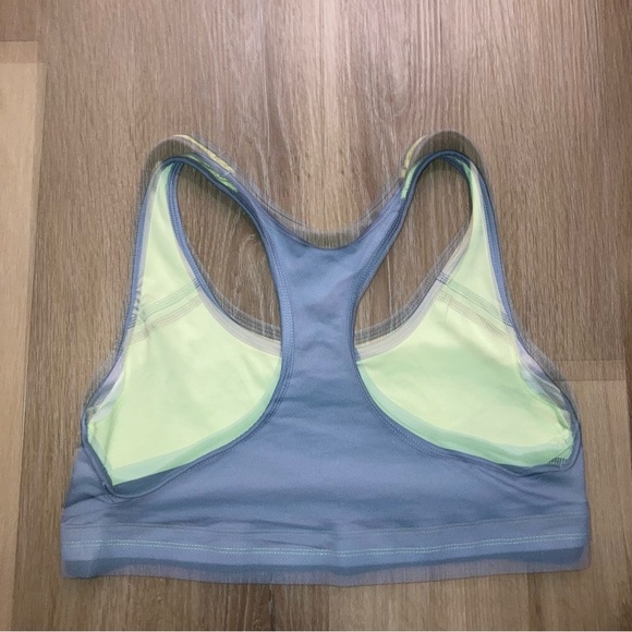 Champion Women’s Sports Bra Neon Green and Gray Sports Bra with Racerback Design - Picture 3 of 7